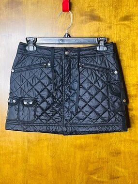 Athleta Quilted Mini Skirt Black Insulated Outdoor Ski Skirt Size 0